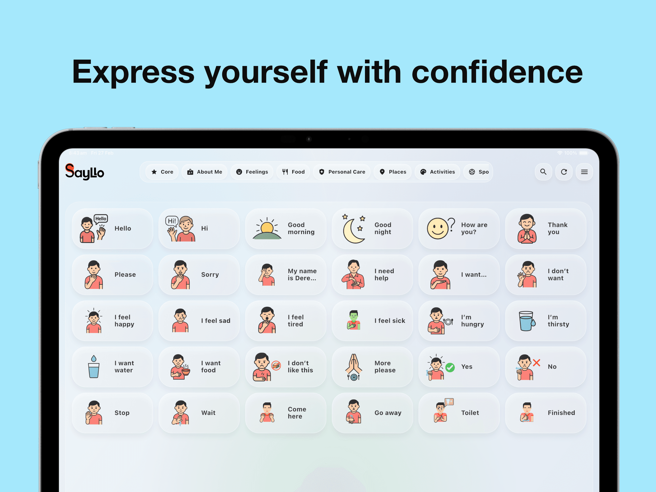 iPad Preview with header: Express yourself with confidence